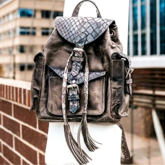 FREEBIRD Brett Backpack/bag/purse-Pink Blush Croco Freebird by Steven | Bags | Freebird Brett Backpack In Pink  main image 3